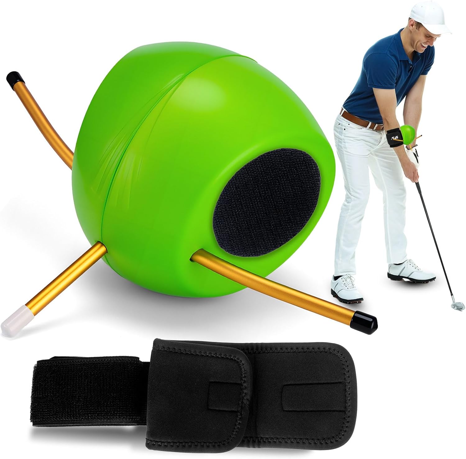 Golf Swing Trainer - The Connector Training Aid with Aviation Aluminum Smart Ball for Posture Correction & Arm Positioning, Professional Portable Design for All Skill Levels