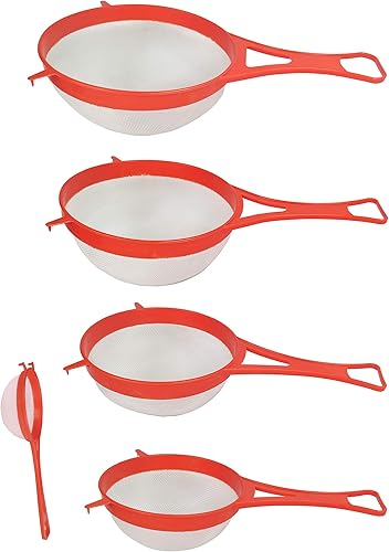 Miniatura 3 de Tredoni Colador de malla de nailon fino de 7 pulgadas, tamiz de harina de plástico, esparcidor de polvo de canelaazúcar (7.1in  7 pulgadas)