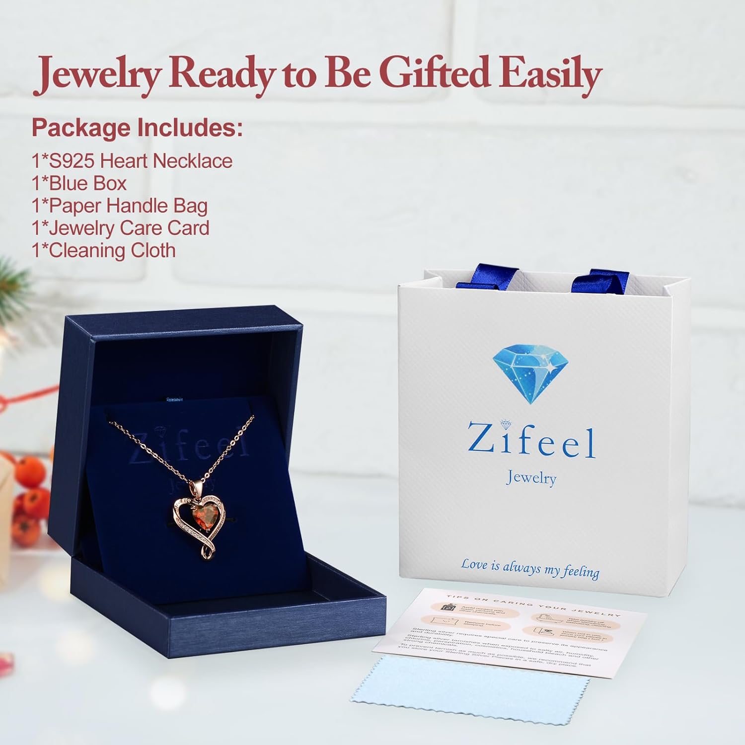 Birthday Gifts for Women Wife Infinity Heart Birthstone I Love You Necklace for Women S925 Sterling Silver Anniversary Wedding Gifts for Christmas Valentines Mothers Day Women's jewelry Diamond Pendant Necklaces Gift for Her Mom Daughter Grandma - Image 6