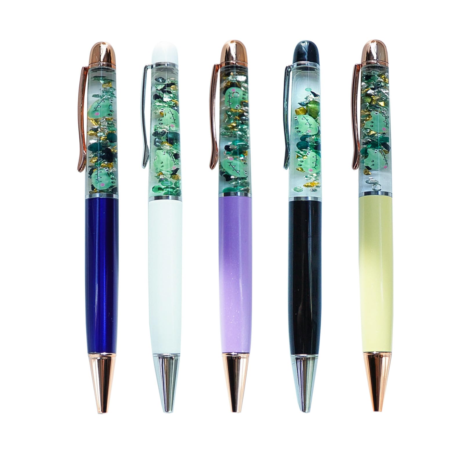 Sikyby Crocodile Cute 3D Floater Liquid Writing Journaling Office Pen Unique Gifts Set of 5 Pens, 1 count (Pack of 5)