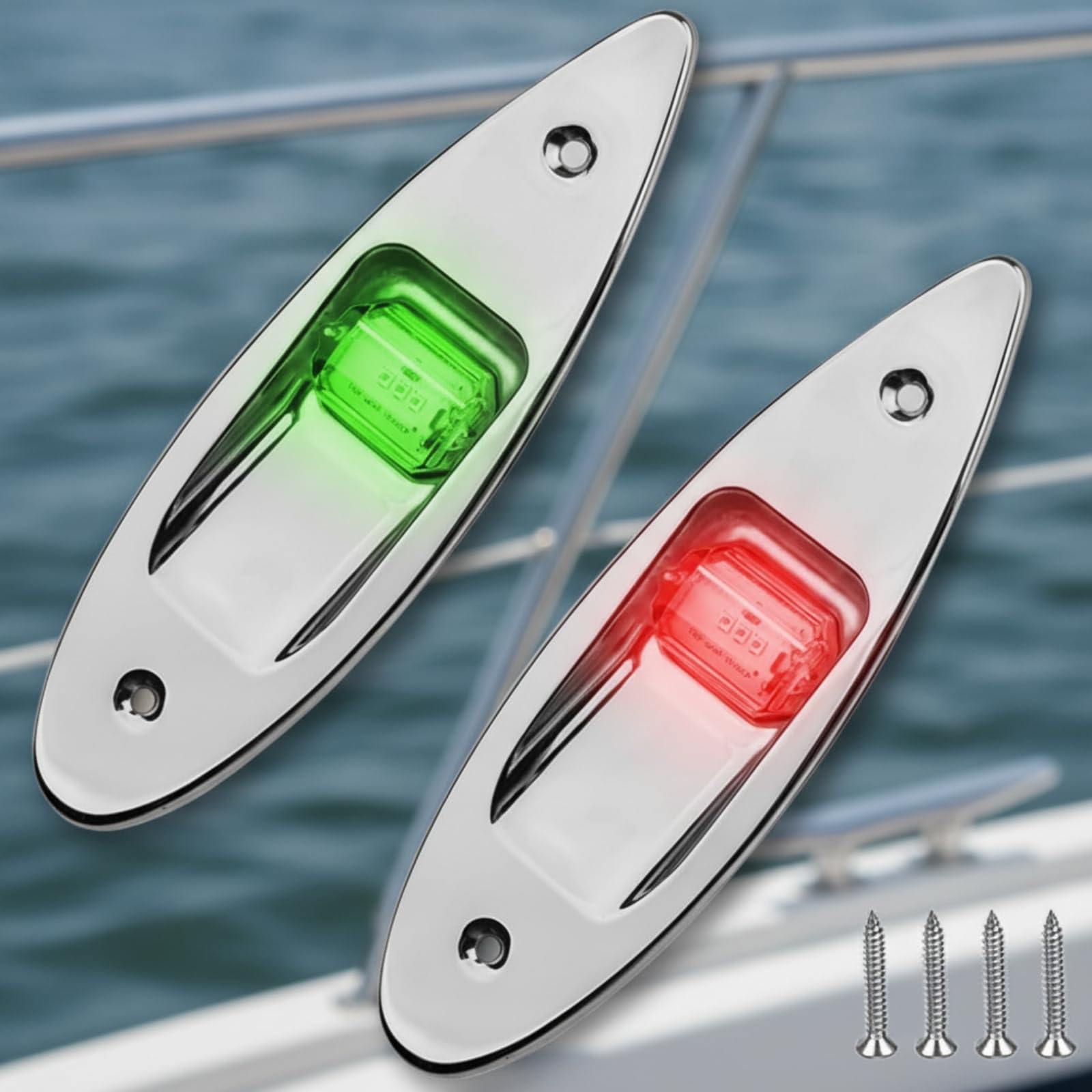 Lampe Signalisation Marine Étanche avec Support en Acier Inoxydable pour Bateau Pêche