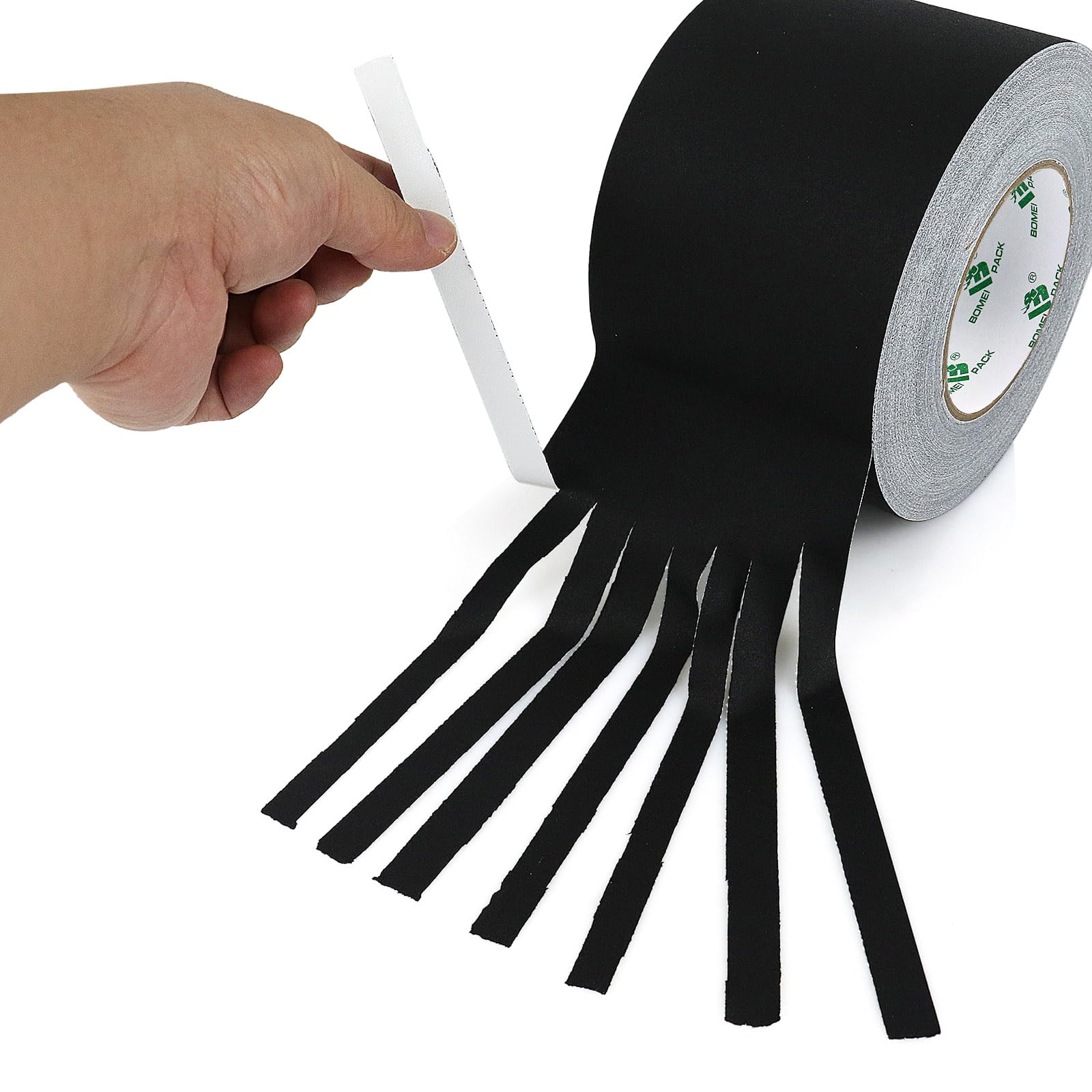 BOMEI PACK Noir Gaffer Ruban adhésif en tissu, 100MM x 30M, Mat Chiffon Tuban Adhésif, Gaffers Tape pour Câbles, Photographie