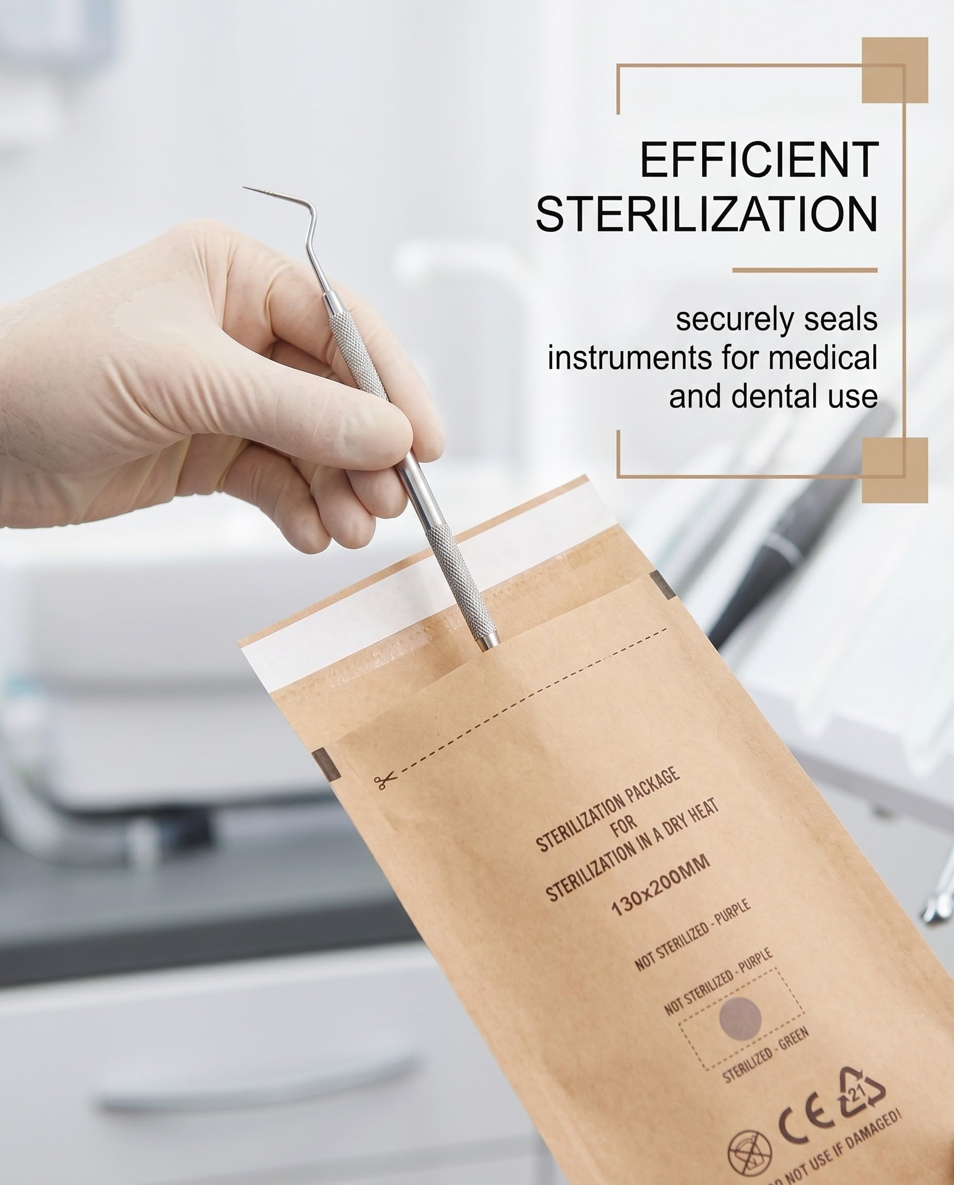 Sacchetti Sterilizzazione Autosigillanti, 60 Pezzi Misti (3 Taglie) per Autoclave. Monouso e Igienici per Strumenti Dentali, Medici, Estetici. Massima Sicurezza.