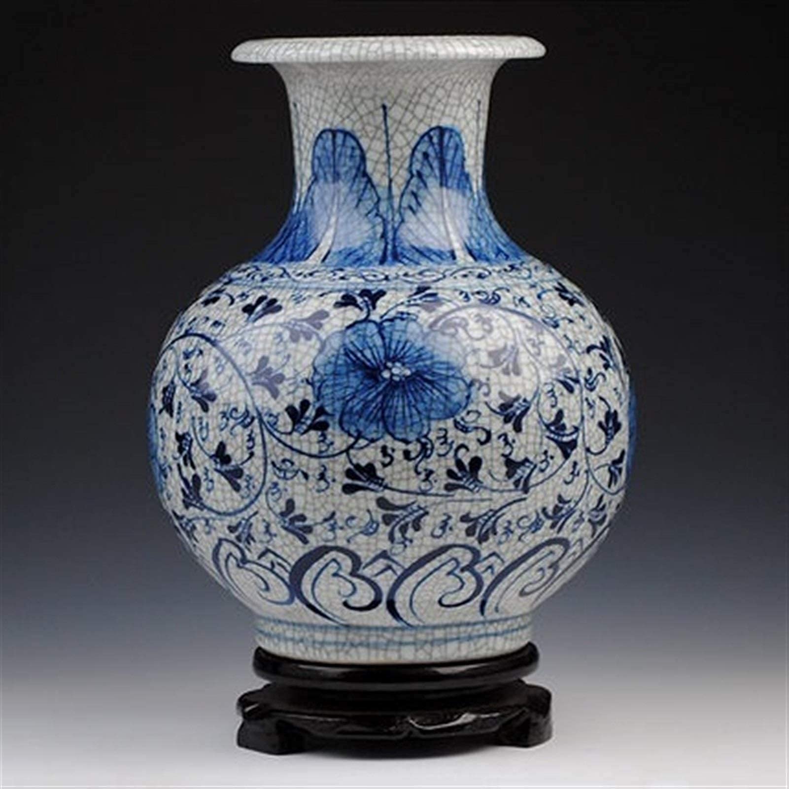 asdchZen Ceramic Ornamehand-Painted Underglaze Blue And White Porcelain Vase New Chinese Style