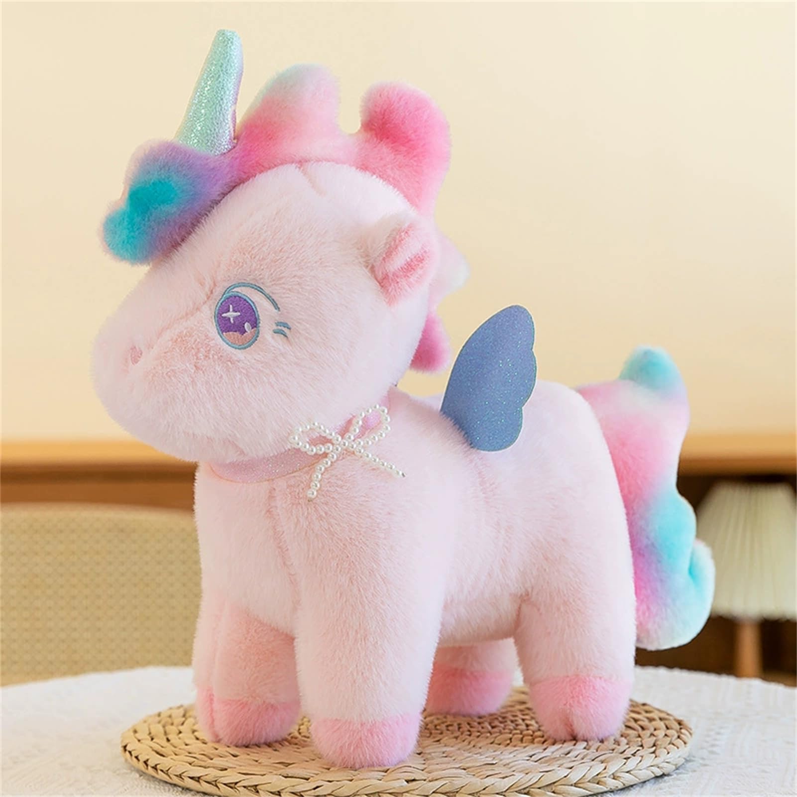 Plüsch Einhorn Kuscheltier - Regenbogen Plüschtier-Einhorn - Kinder-Kuscheltier - Weiches Einhorn Kissen-Stofftier Für Kinder Und Babys (100cm,Rosa)