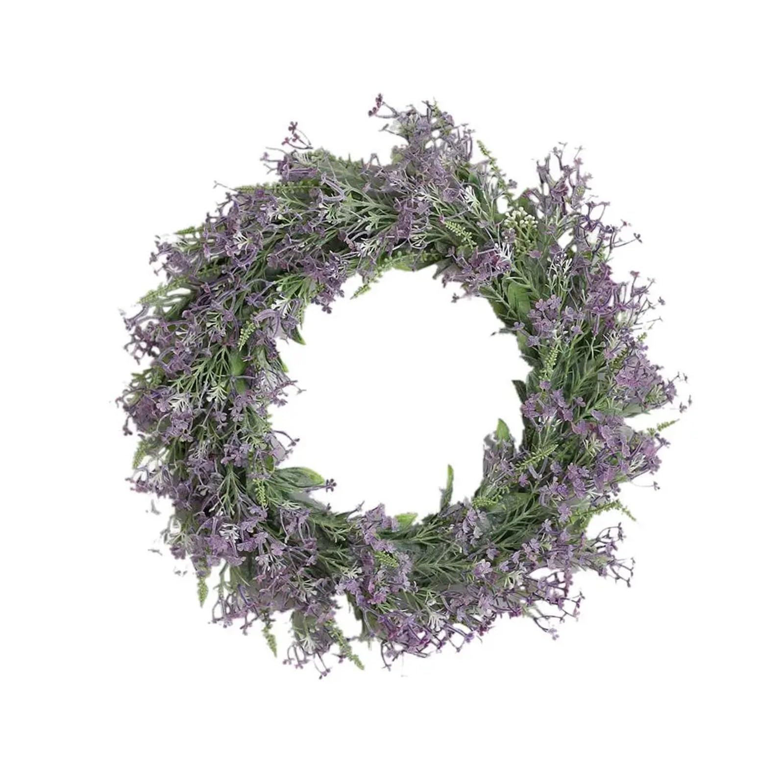 Summer Wreaths For Front Door Fake Lavender Hanging Wreath Garland For Front Door Christmas Party Wedding Decoration(Gypsophila)