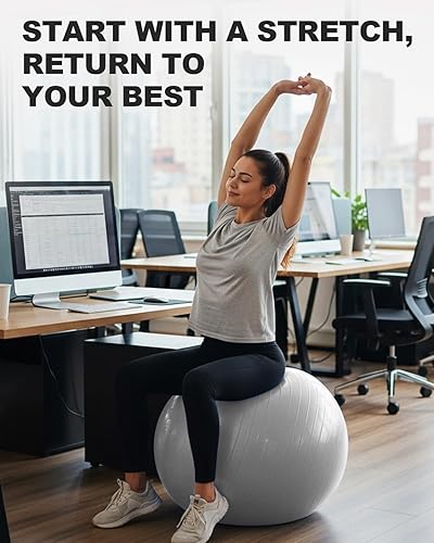 Vista 44 de Trideer Pelota de ejercicio para yoga, pilates y fitness. Equipo de pelota de estabilidad para gimnasio en casa y silla de oficina, accesorios