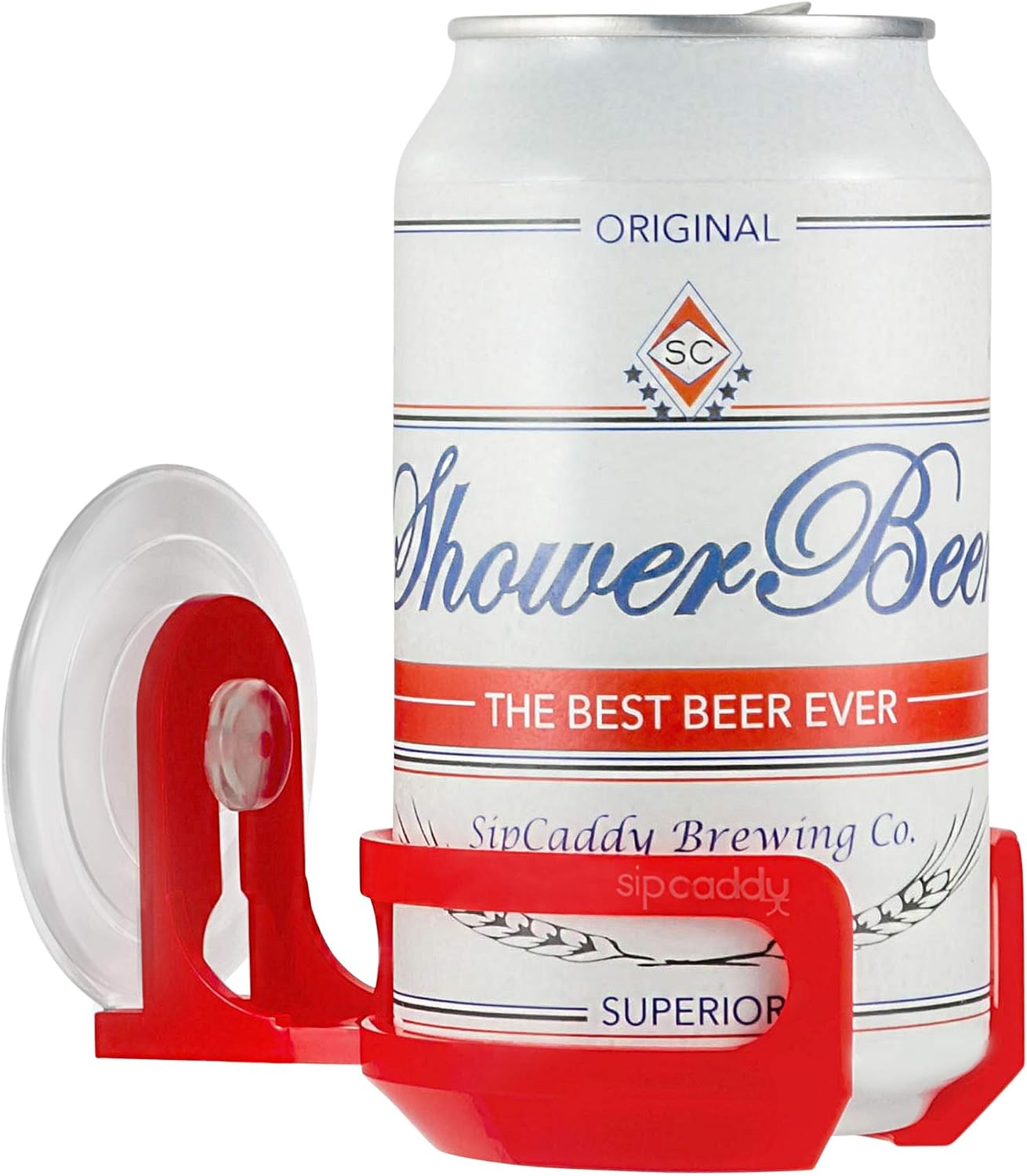 SipCaddy Bath & Shower Portable Cupholder Caddy for Beer & Wine Suction