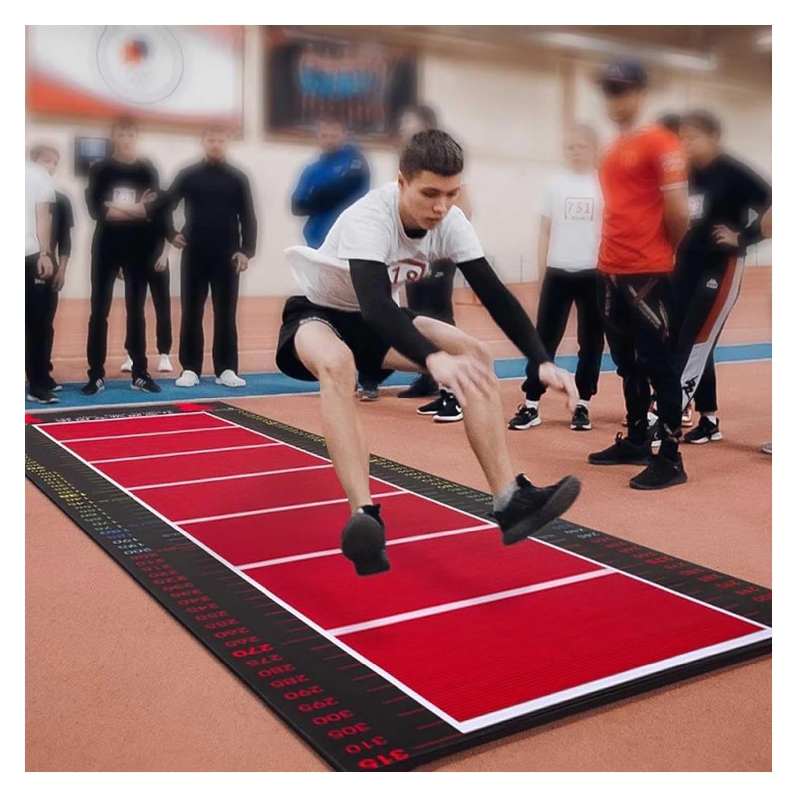 Tappetino da salto lungo – Tappetino antiscivolo per esercizi all'aperto, allenamento in stadio e palestra, tavola per test di salto