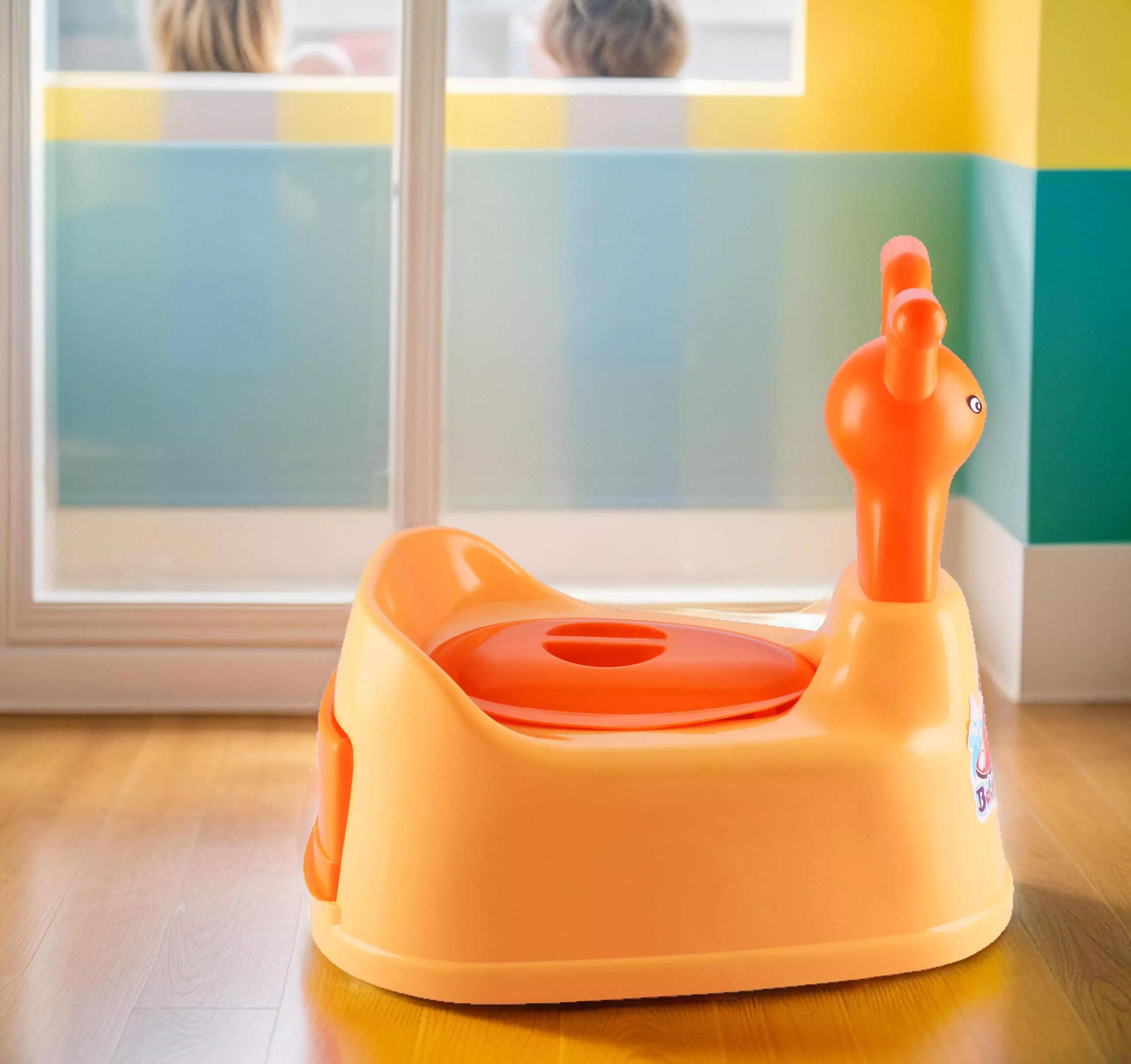 Zerya Potty Toilet Trainer Seat/Chair with Lid and High Back Support for Toddler Boys Girls (Age 7 Months to 3 Years) (Orange)