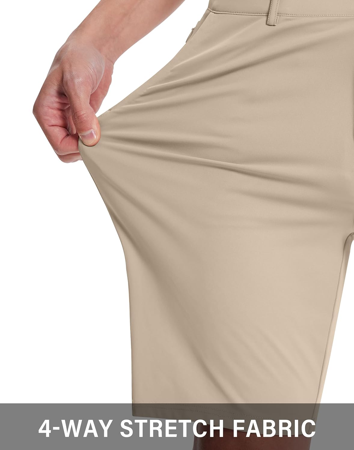 Mens Golf Dress Shorts 9 Inch with 5 Pockets Stretch Lightweight Quick Dry Men's Flat Front Shorts for Work Casual - Image 3