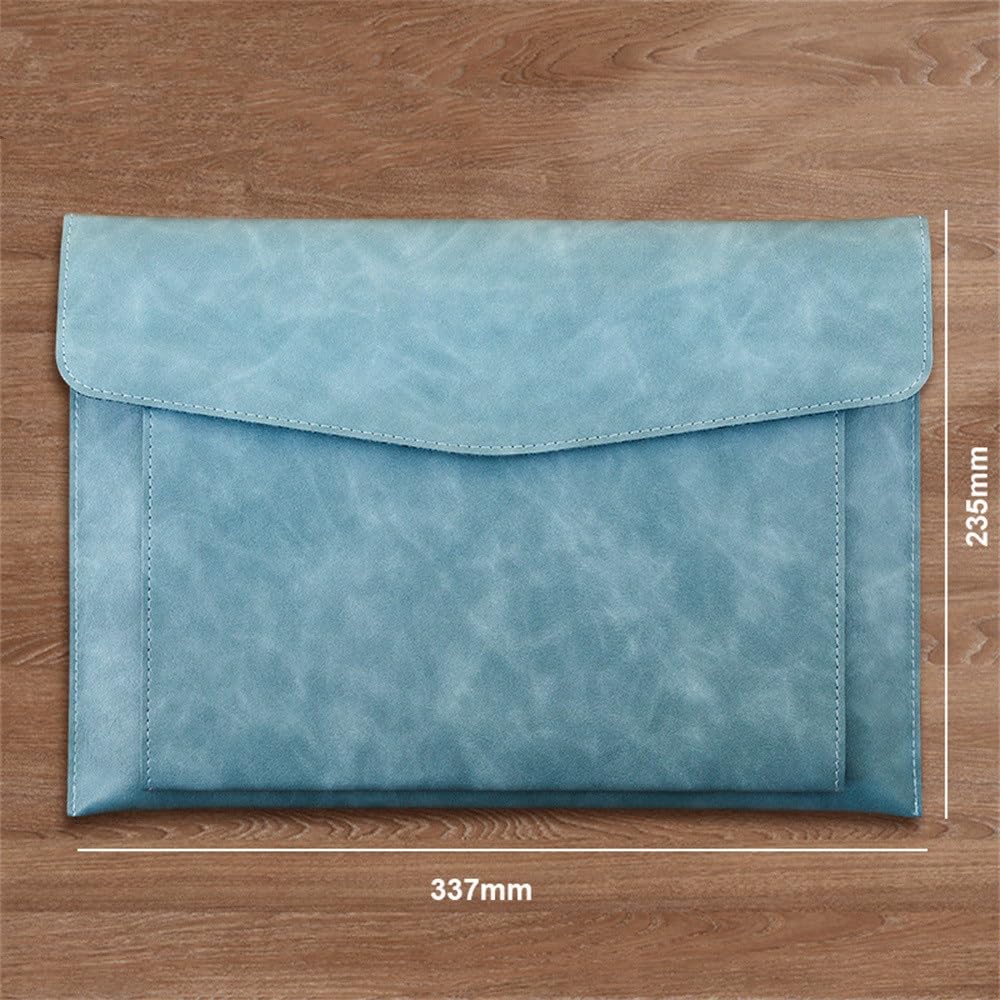 PU-Leder A4 Dokumententasche Dateiordner Doppelschicht Blau 337x235mm 2er-Pack