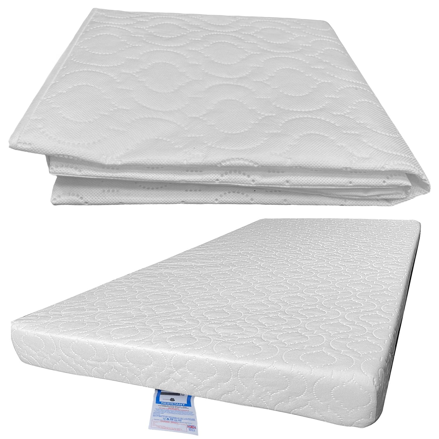 Wate Resistant Cot Mattress Cover Encasement with Zipper, Cot Bed 140 x 70 x 13cm Breathable and Hypoallergenic, Bed Bug and Dust Mite Resistant Mattress Cover