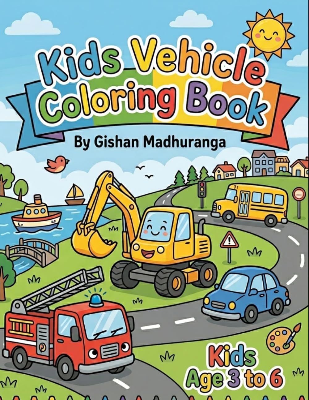 My First Vehicles Coloring Book for Kids: Kids Vehicle Coloring Book