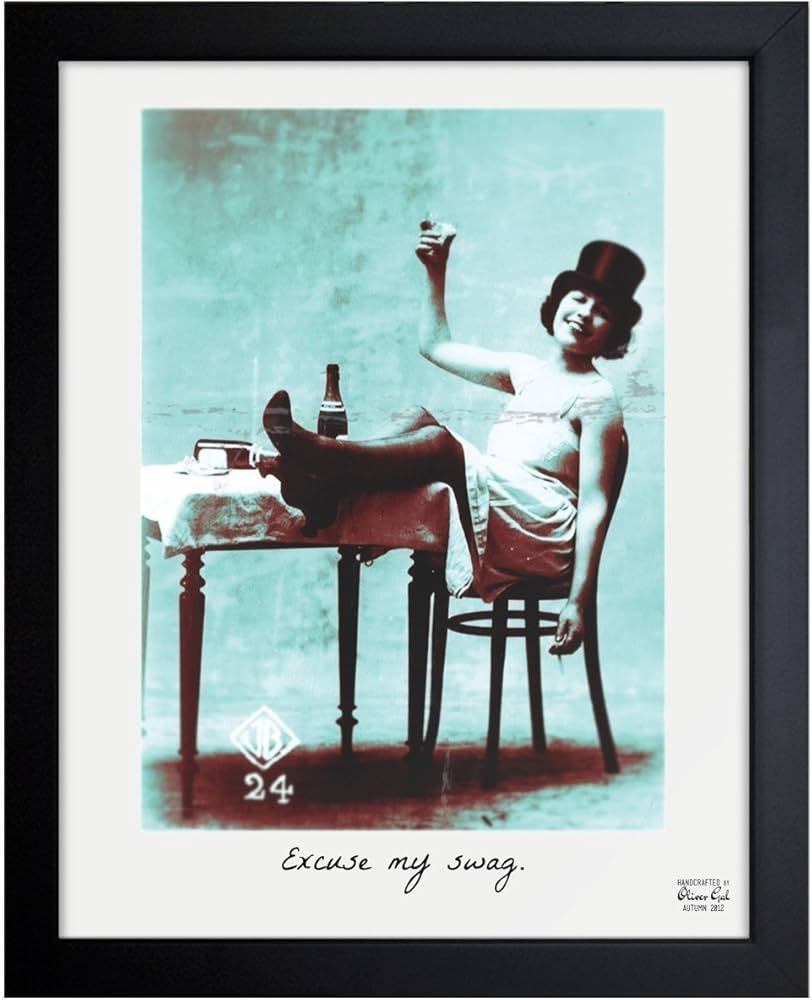 Amazon.com: Oliver Gal 'Excuse My Swag' Framed Art, 20