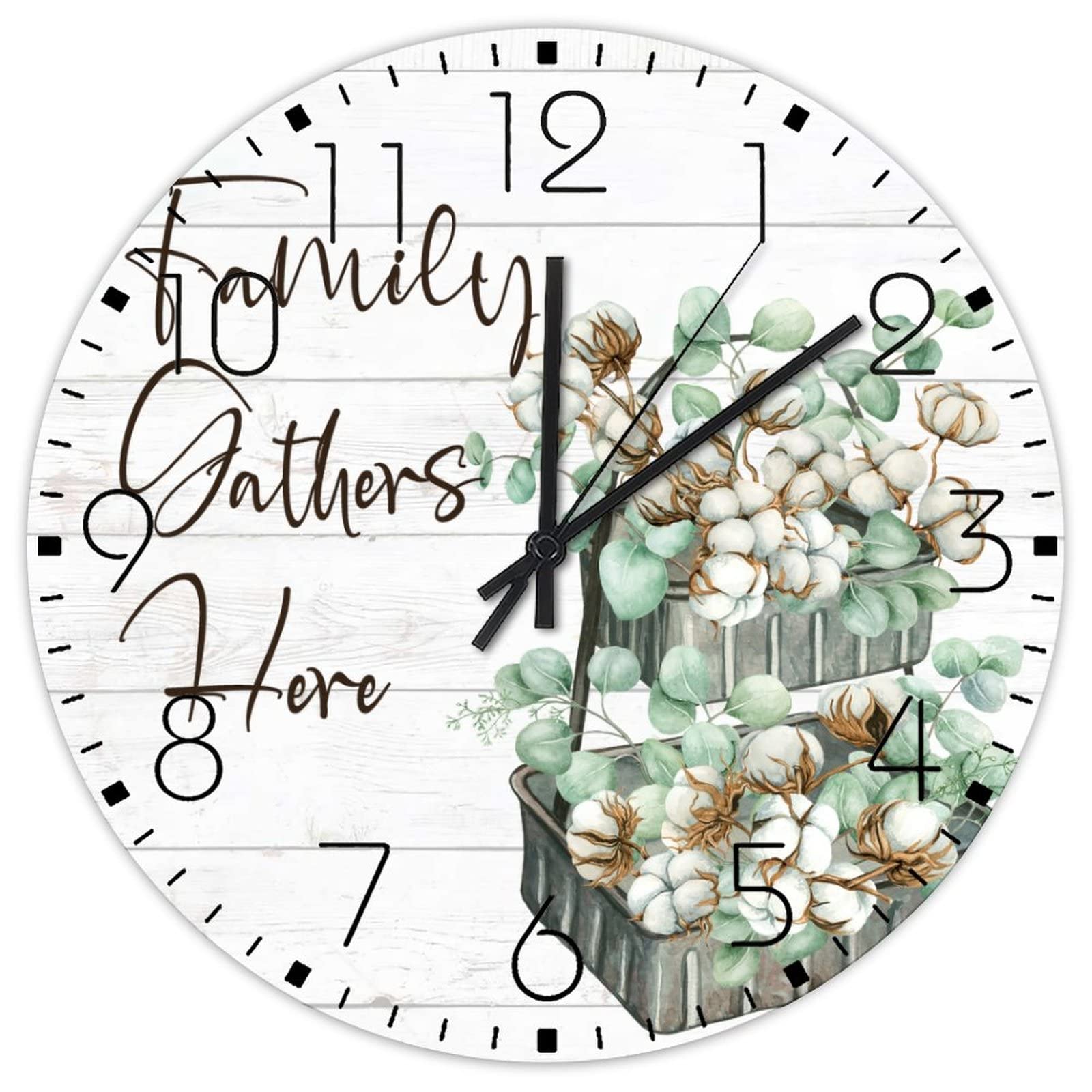 Horloge murale en bois 38cm fleurie pour égayer un mur vide