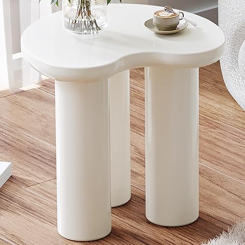 Mesa auxiliar irregular para sofá, mesa auxiliar moderna para sala de estar, mesa de centro pequeña de 23.62 pulgadas, mesita de noche irregular