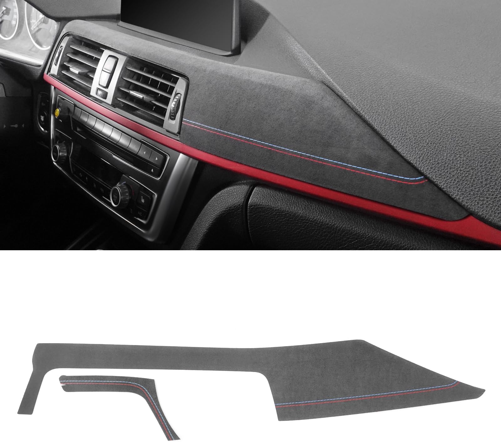 Made of Alcantara Car Dashboard Panel Trim Cover for BMW F30 F31 F32 F36 F34 3 4 Series 2013-2019 Center Console Dash Sticker Car Styling Tuning Accessories