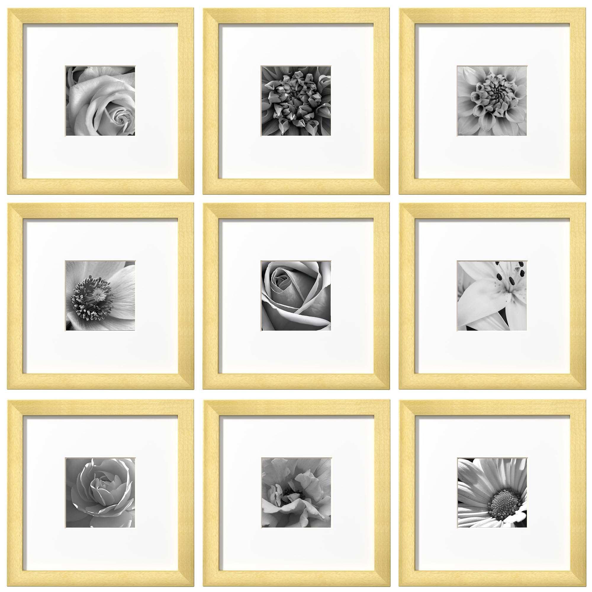 Amazon.com - eletecpro 8x8 Picture Frames Set of 9 with Mat for
