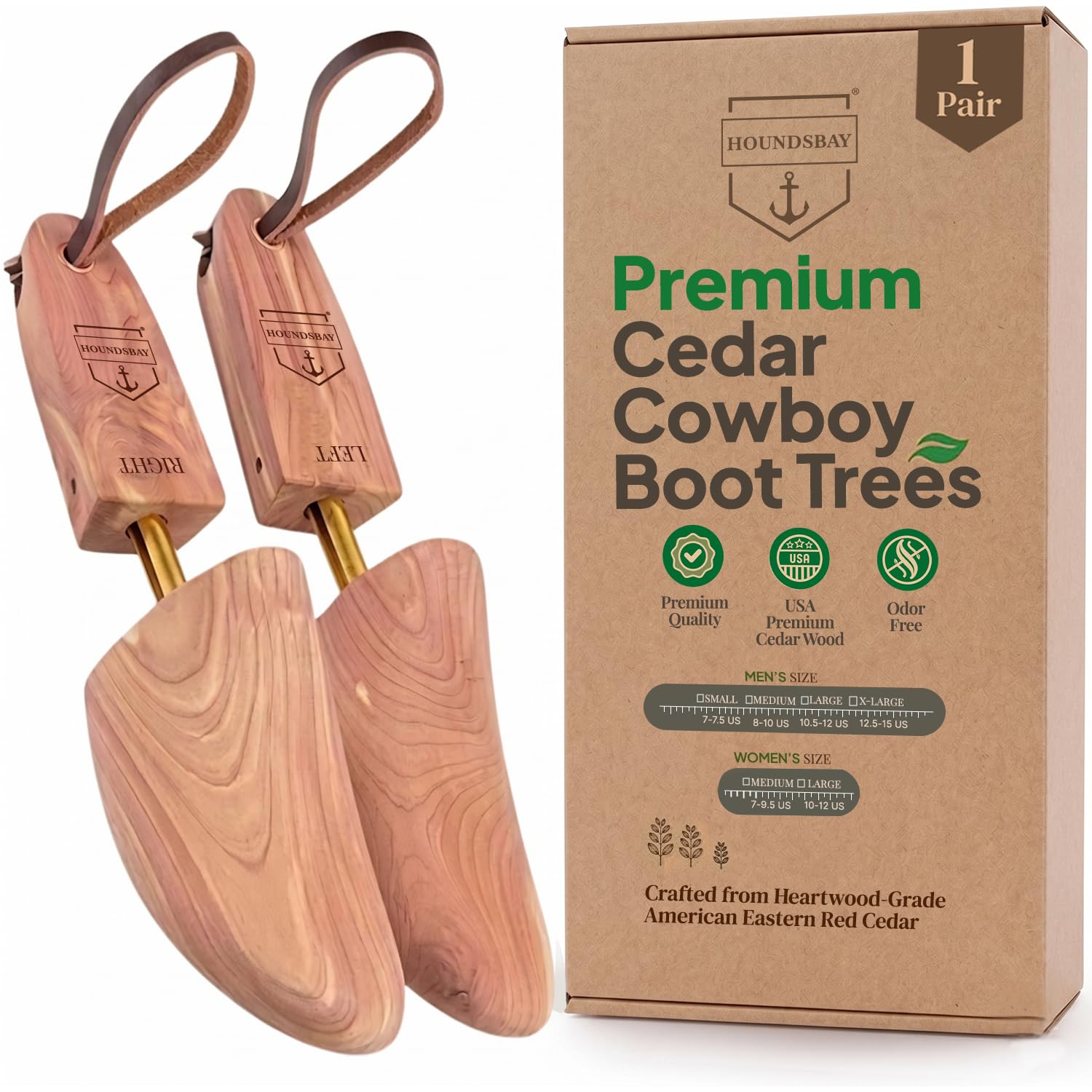 HOUNDSBAY Árbol para botas de vaquero, árbol de cedro occidental para hombres y mujeres, árbol de zapatos para botas, estirador de botas y moldeador