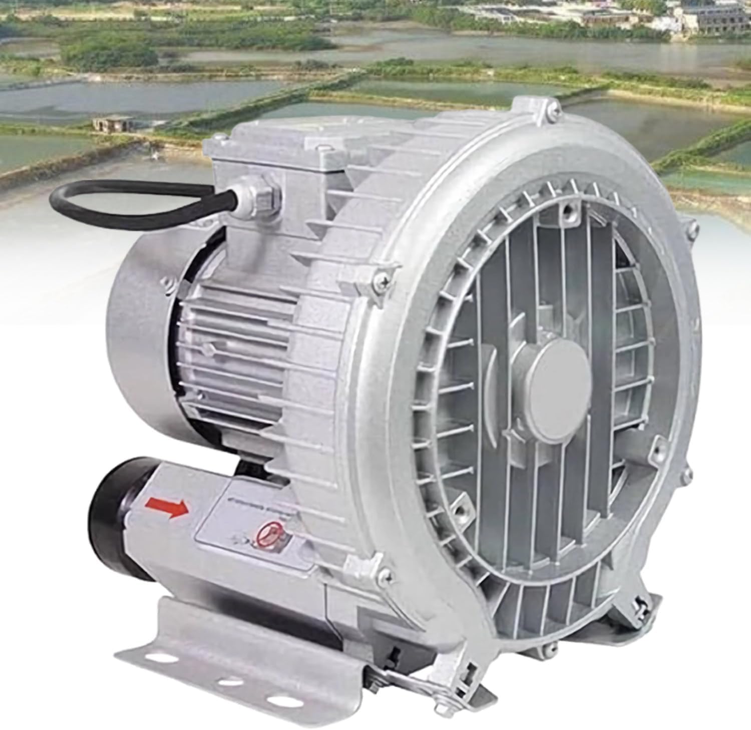 High-Efficiency 380V Industrial Centrifugal Blower, 1100W Regenerative Air Blower with Aluminum Impeller, Perfect for Fish Pond Aeration & Air Supply, 210m³/H Max Flow