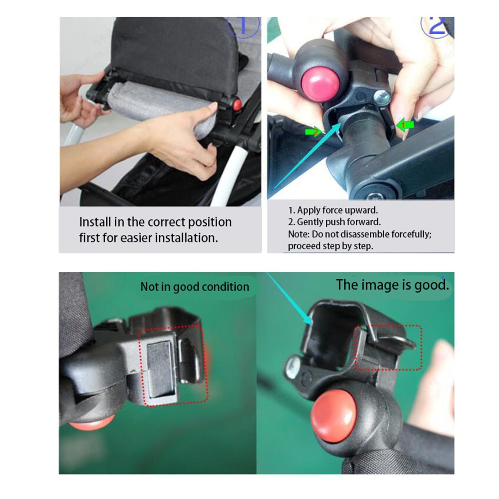Repose-pieds pour poussette, planche à rallonges de 21 cm pour babyzen YOYA + pied de lit accessoires(Noir)