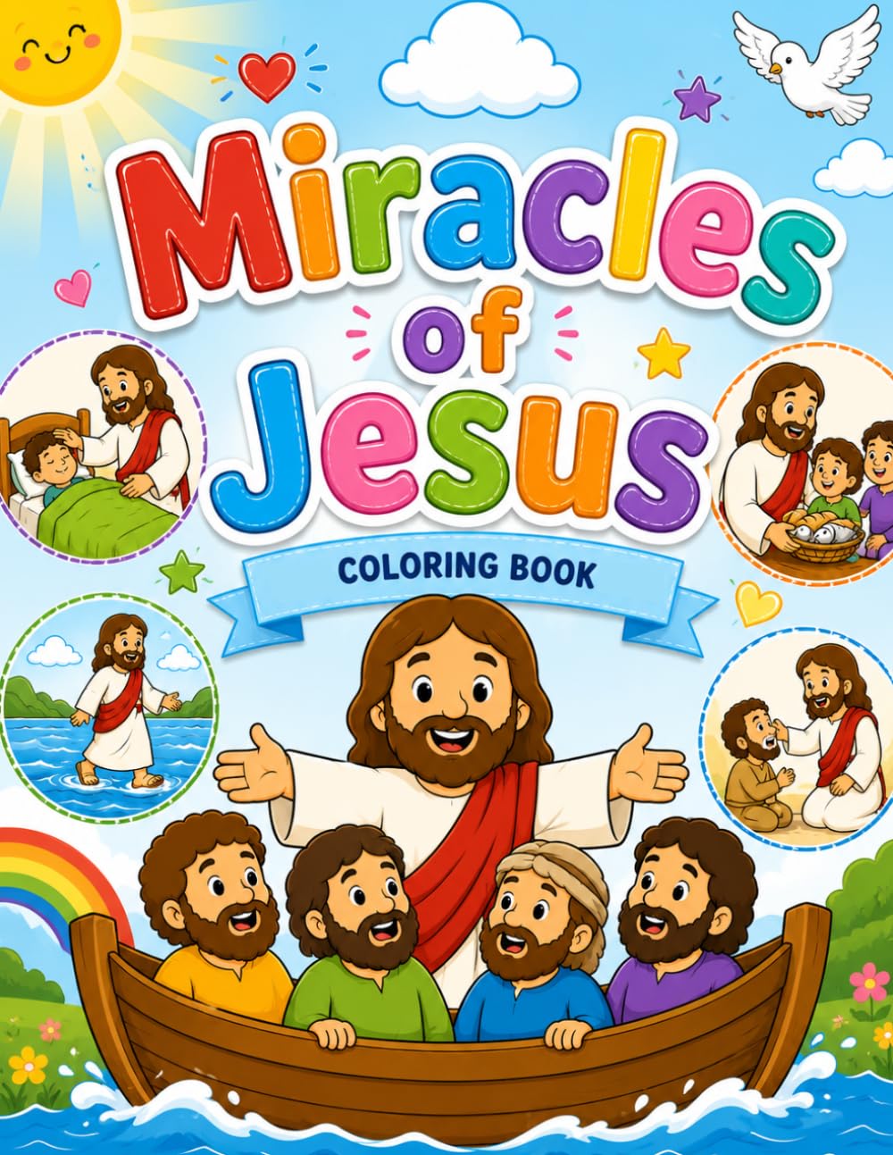 Miracles of Jesus, Bible Miracles Coloring Book, Jesus’ Miracles Coloring Book with 27 images, 8.5" X 11" by Rachel Antony