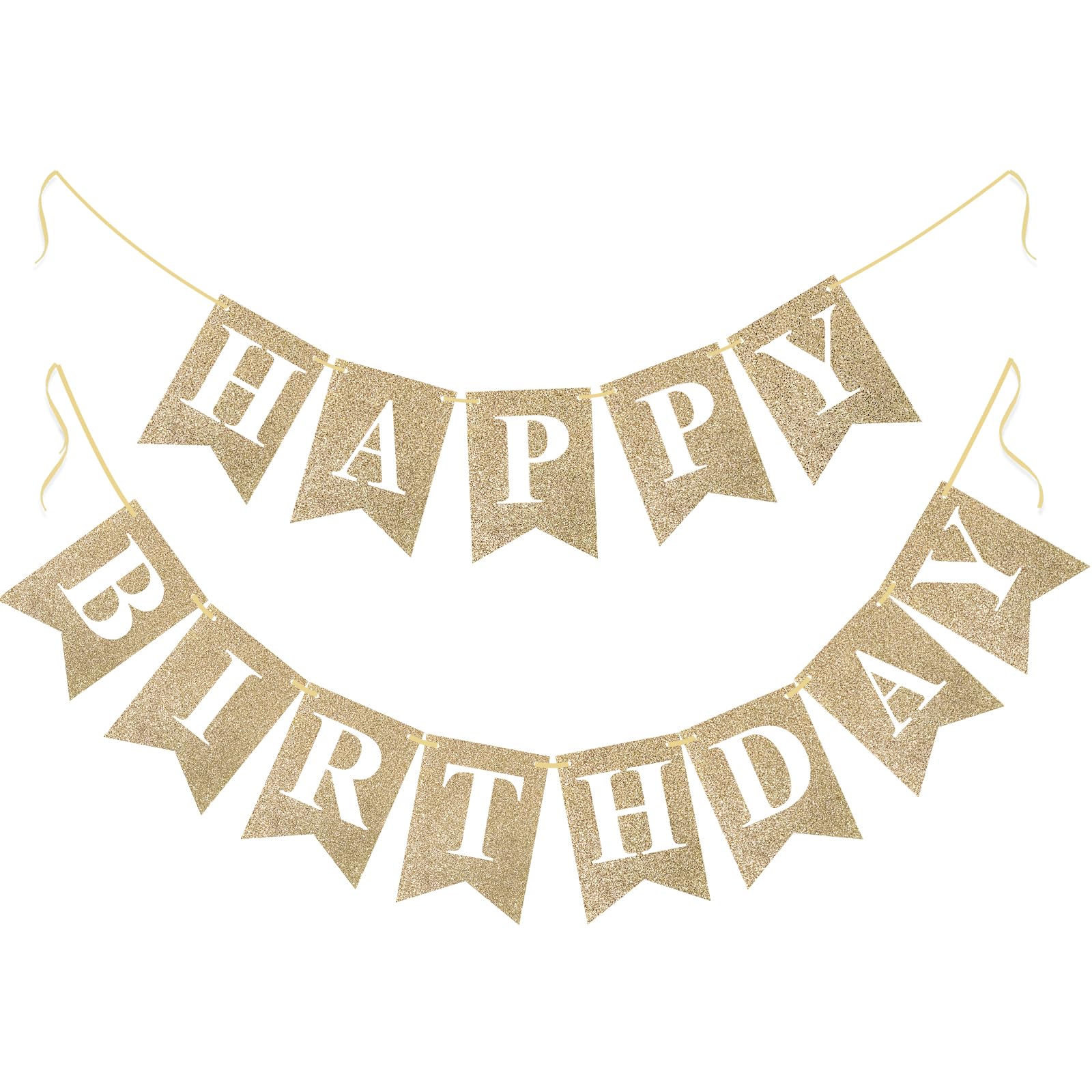 G2PLUS Pre-Strung Happy Birthday Banner: 16 x 20CM Large, No-DIY Birthday Banner for Birthday Party Decorations