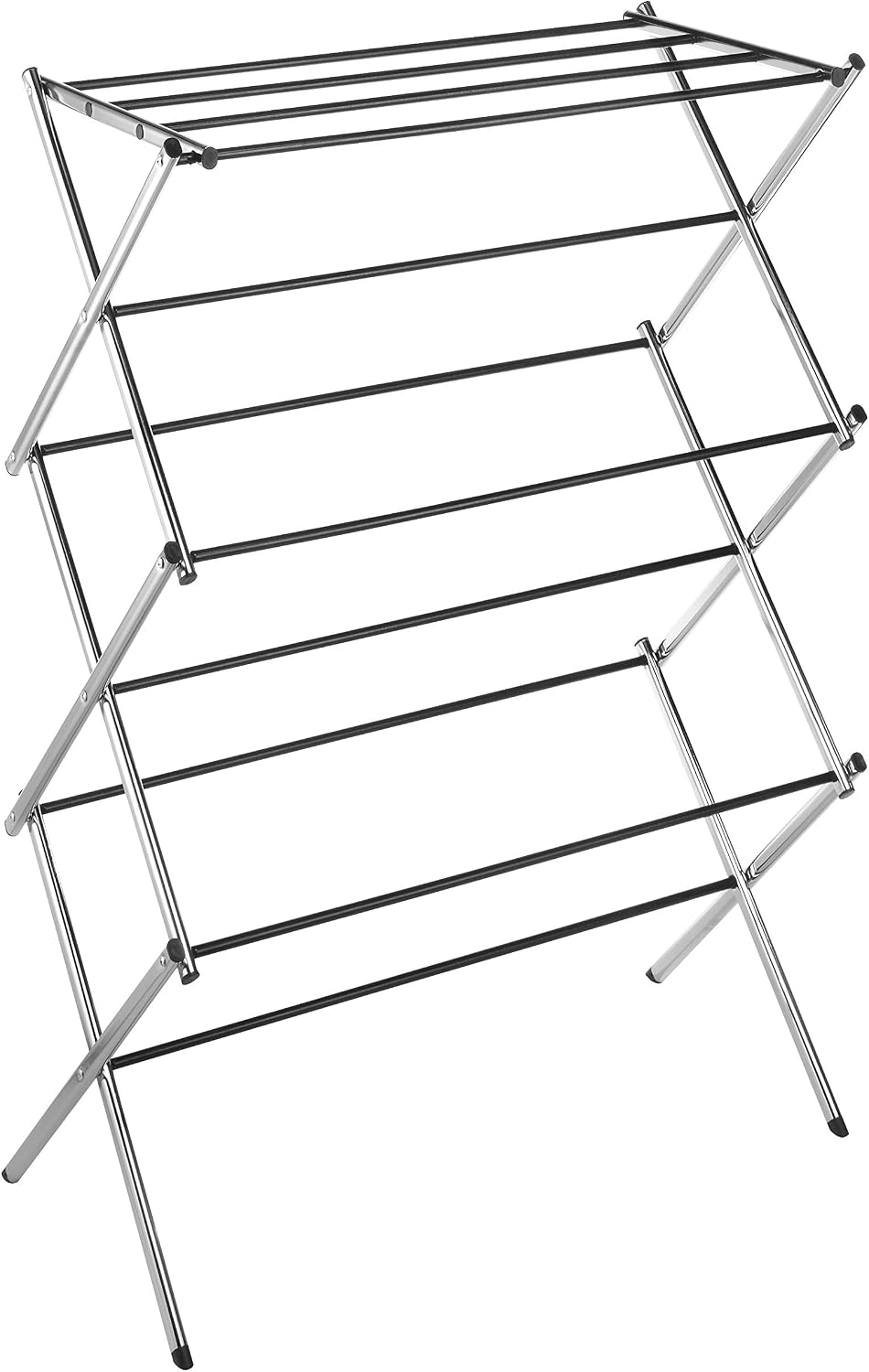 Whitmor 11 Folding Clothes Top Shelf-Indoor and Outdoor-Chrome Drying Rack, 9 Hanging Bars