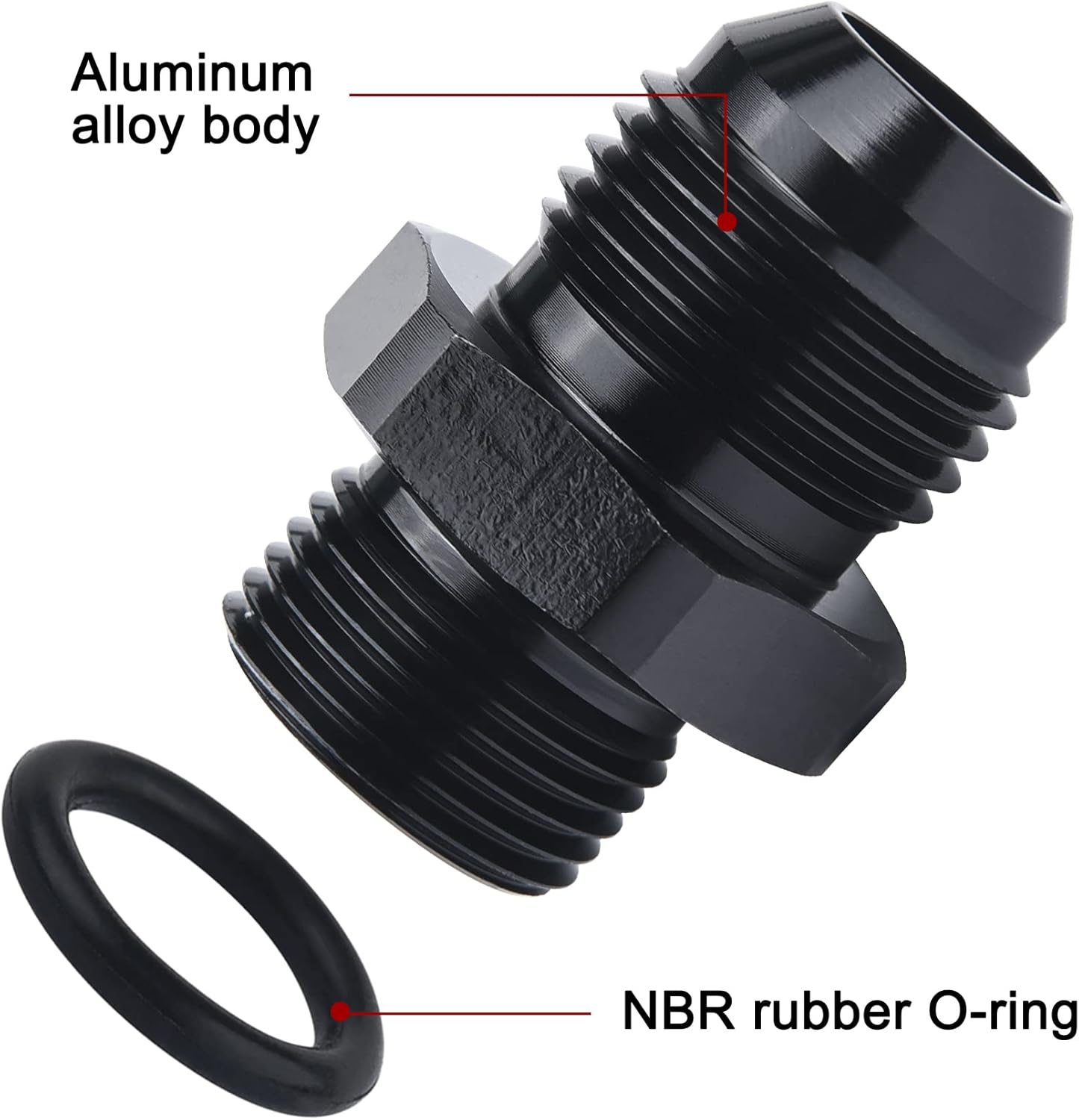 EVIL ENERGY 10AN Male to M20 x 1.5mm Male Metric Thread Fitting 2PCS Bundle with Adjustable 3AN-12AN Wrench Aluminum Black