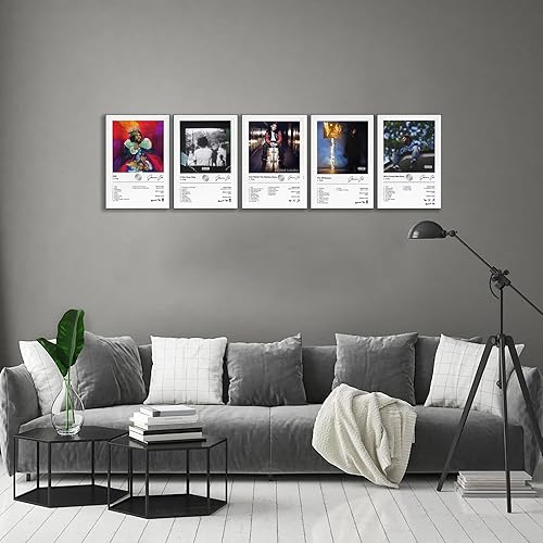 Miniatura 4 de Motlwat J.Cole - Póster de álbum de música en lienzo para pared, juego de 8 para decoración de habitación, estética, decoración de sala de música,