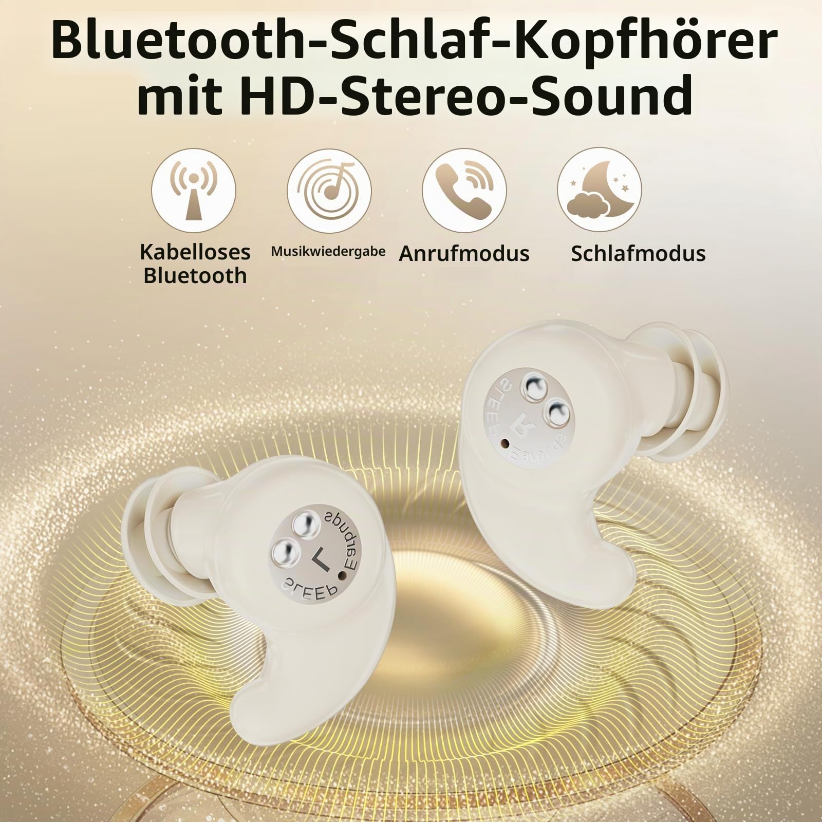 Schlafkopfhörer,2026 Neue Mini-Kabellose schlafkopfhörer seitenschläfer,Bluetooth-6.0-Kopfhörer zum Schlafen,IPX7-Ohrhörer,Ultrakomfortabel für Seitenschläfer, weichen sleepbuds & druckfreiem