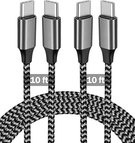Cable USB C de 10 pies para Samsung S20S21S22S23 Ultra, 60 W, paquete de 2 cargadores tipo C, carga rápida compatible con Galaxy