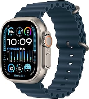 Apple Watch Ultra 2 [GPS + Cellular, 49MM] Boîtier en Titane avec Bracelet Océan Bleu - Taille Unique (Reconditionné)