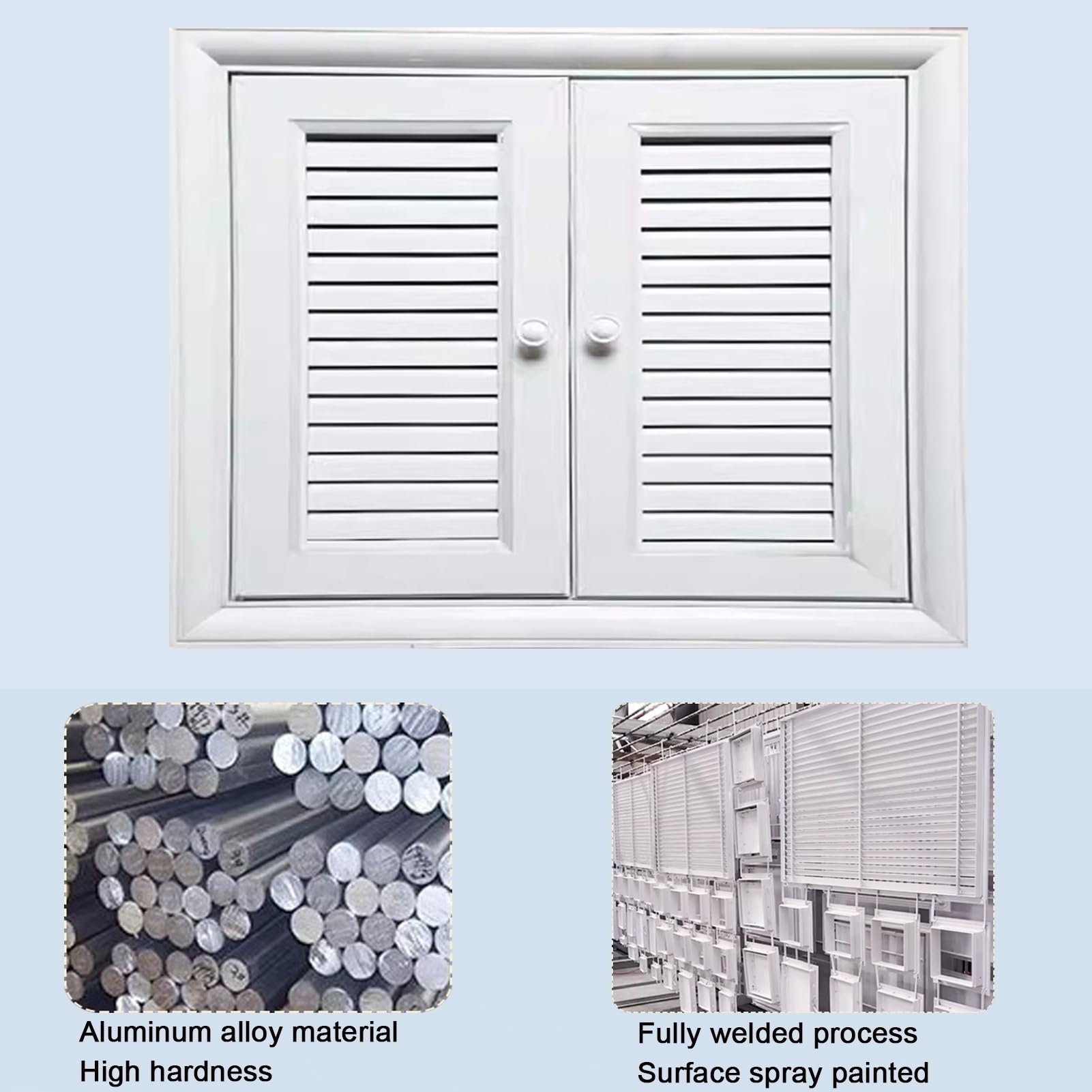 Rejilla de ventilación moderna de aluminio para oficina en casa y baño, elegante registro para dormitorio y sala de estar (90 x 130 cm) mejora el flujo de aire y la decoración