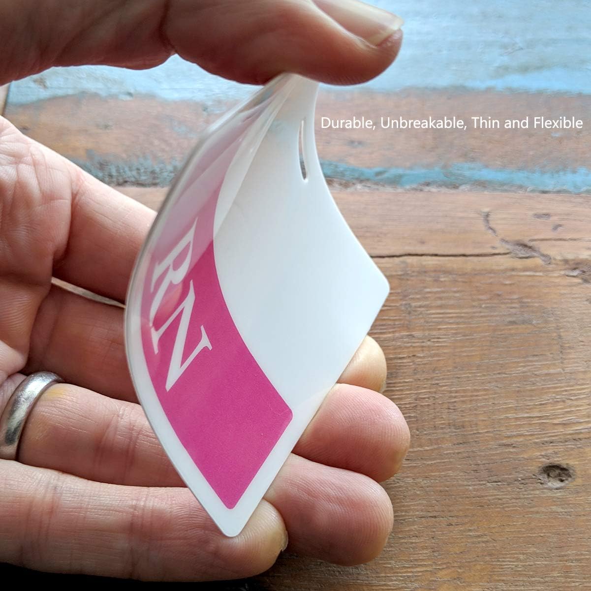 Bulk 25 Pack - Pink RN Badge Buddy - Horizontal- Heavy Duty Spill Proof & Tear Resistant Cards - Double Sided- Quick Role Identifier ID Buddies for Registered Nurse - Printed in USA by Specialist ID