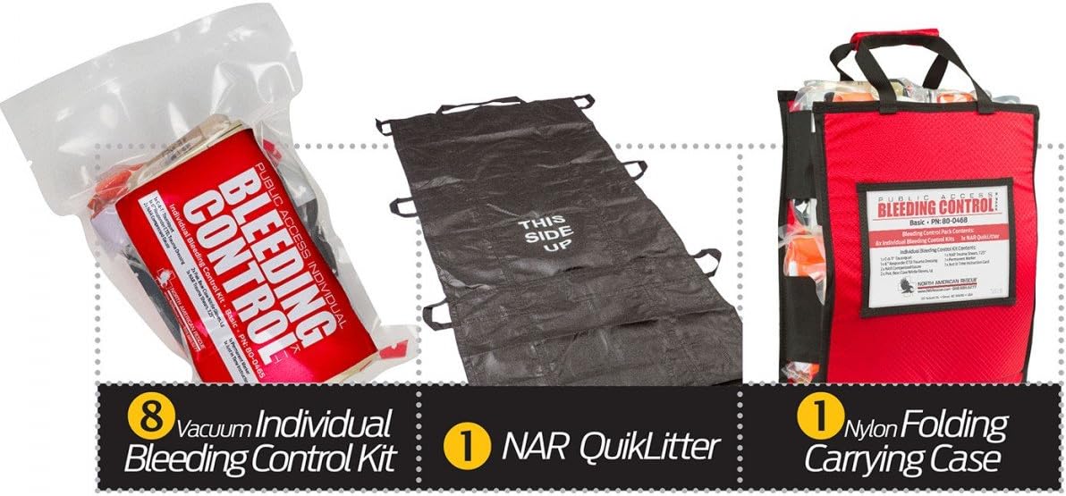 Public Access Bleeding Control Stop The Bleed KIT 8-Pack - Vacuum Sealed