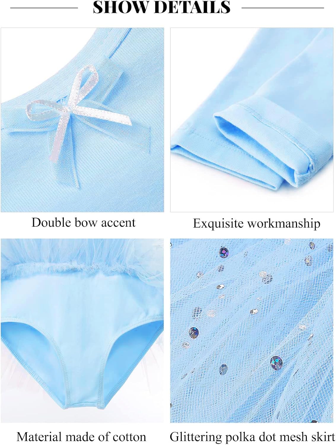 Ballet Leotards for Girls Toddler Long Sleeve Dance Leotard with Tutu Skirt Pink Dance Outfit Glitter Ballet Dress - Image 4