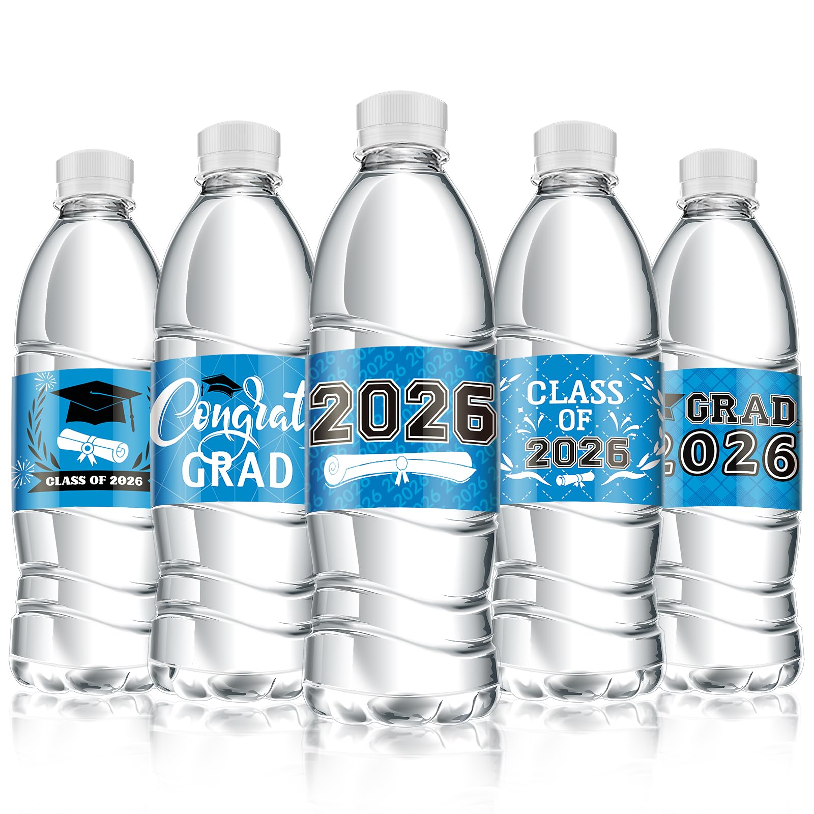 2026 Graduation Water Bottle Labels, 40pcs Graduation Decorations Class of 2026 Personalized Stickers for Bottles, Graduations Favors Party Supplies