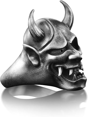 Miniatura 8 de BySilverStone Jewelry Anillo de plata para hombre anillo masculino de diablo que se convierte en el cráneo anillo de demonio para hombre en plata