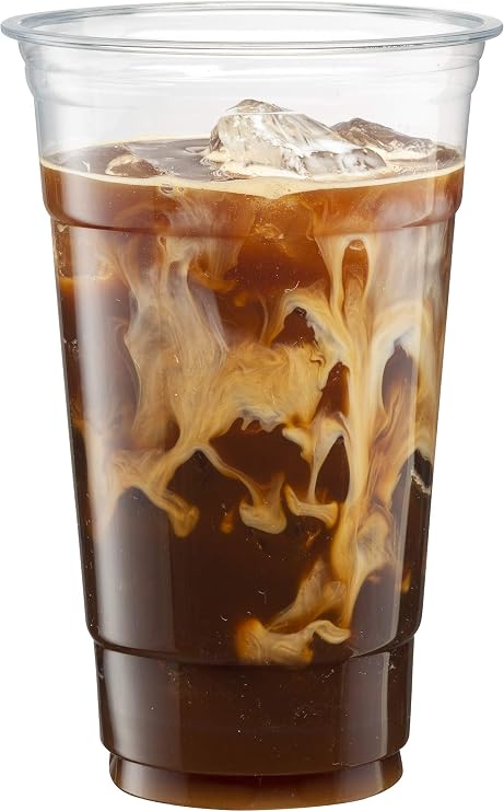 ELEGANT DISPOSABLES [100 Count] 24 Ounce Crystal Clear PET Cups for Iced Coffee, Cold Drinks, Slush, Smoothy's, Slurpee, Party's, Plastic Disposable Cups