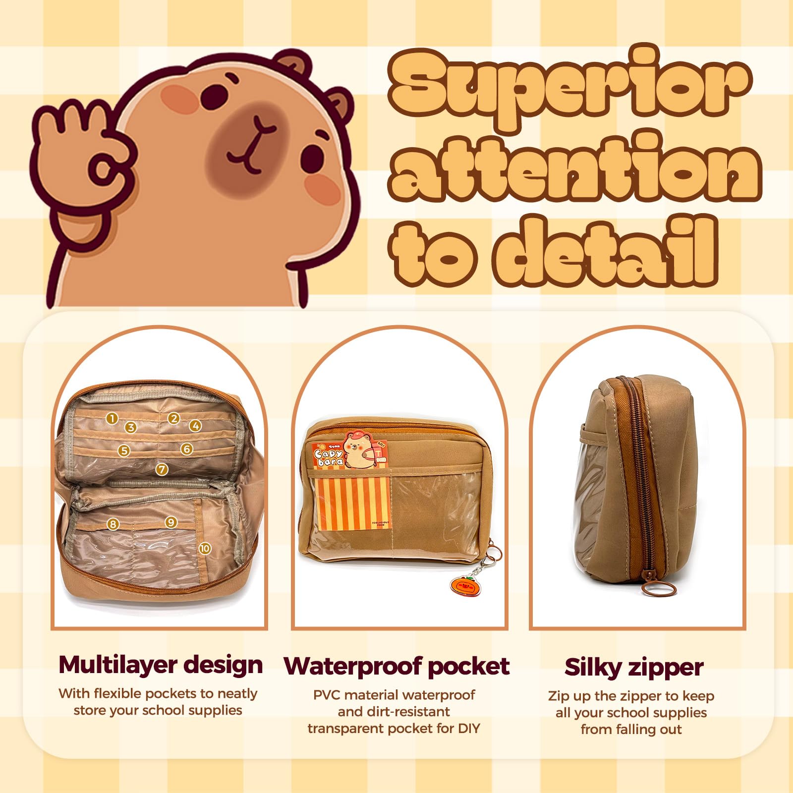 71 Pièces Capybara Papeterie, Trousse Capybara Avec Fourniture, Stylo Capybara Avec Stylos, Autocollants, Règles Cadeau Pour Étudiants Pour Enfants, Étudiants, École