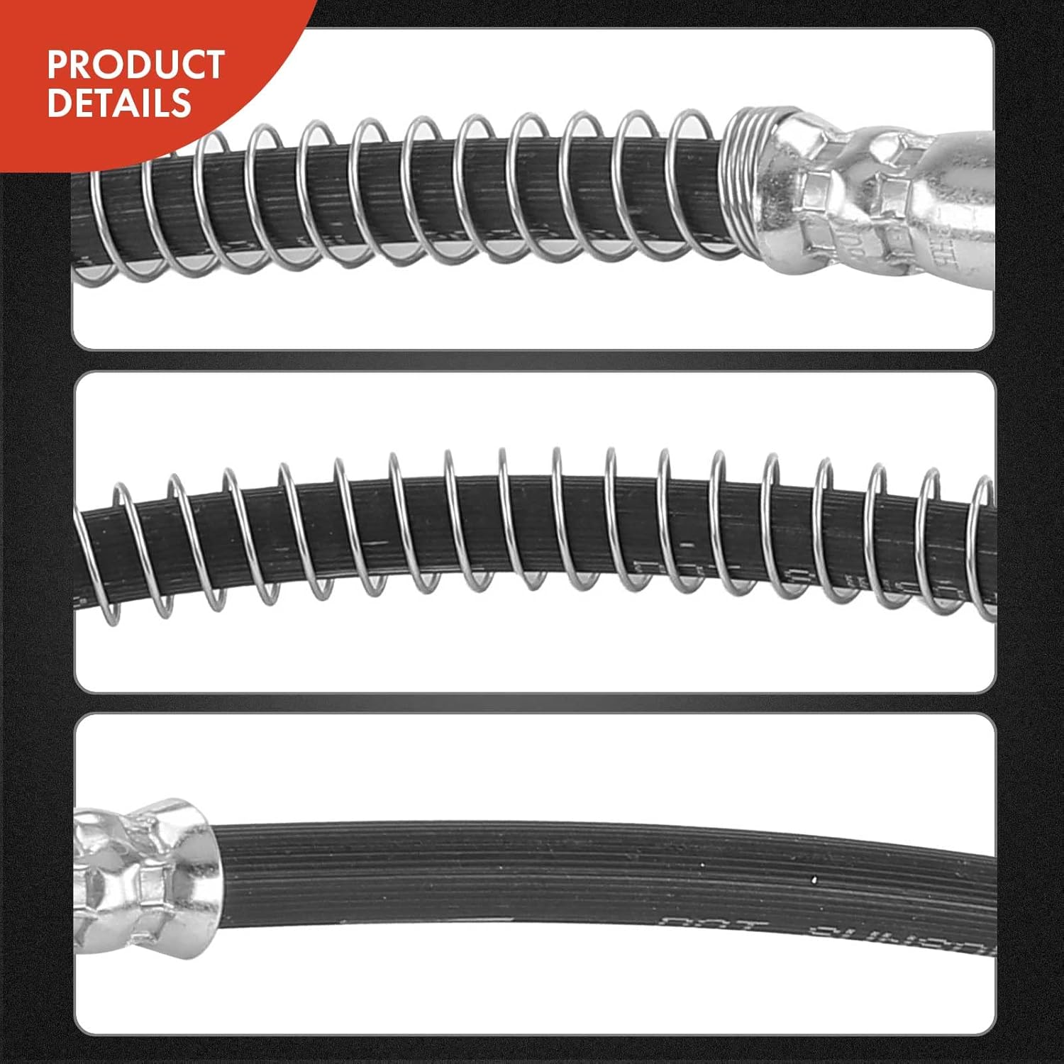 A-Premium Front Driver and Passenger Side Brake Hydraulic Oil Hoses Compatible with Select Mercedes-Benz Models - C300 2008-2014, C350 2012-2015, E400 2015-2017, AWD Only (Pack of 2)