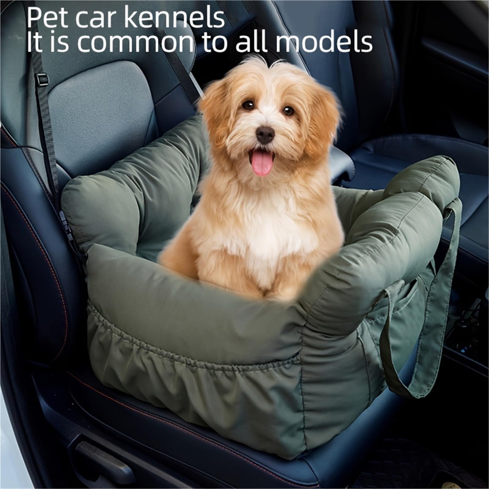 Asiento de Coche for Perros con cinturón de Seguridad, transportador de Viaje Lavable Antideslizante, Correas seguras, Cama for Perros pequeños, Paseos Seguros en Coche(Black,S)