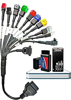 - DANLITE TOOLS TECHNICIAN BS6-BS7 Bike Scanning Cable with Black OBD-II Scanner with Multi Colors Cable [11 Coplar] Connectivity Free Application