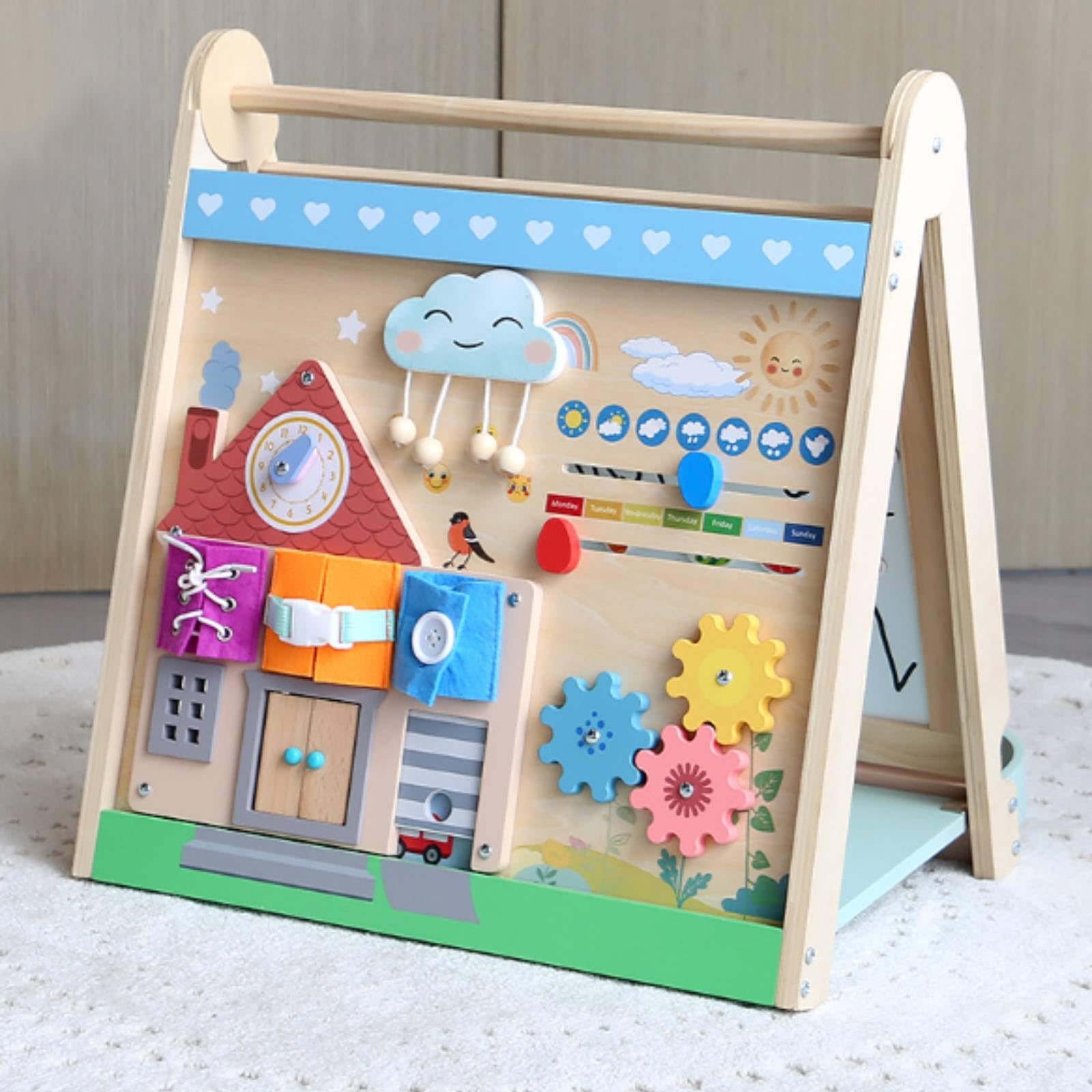 Amagogo Tavola Attività con Cavalletto Multifunzione Busy Board Educativo Giocattolo per Neonati
