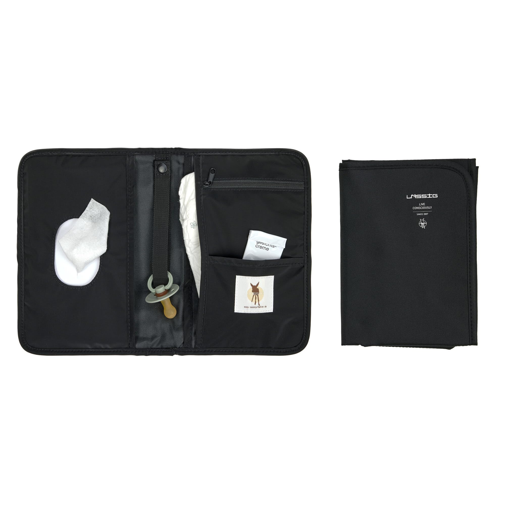 LÄSSIG Bundle Baby Windeltasche mit Wickelunterlage + Mutterpasshülle