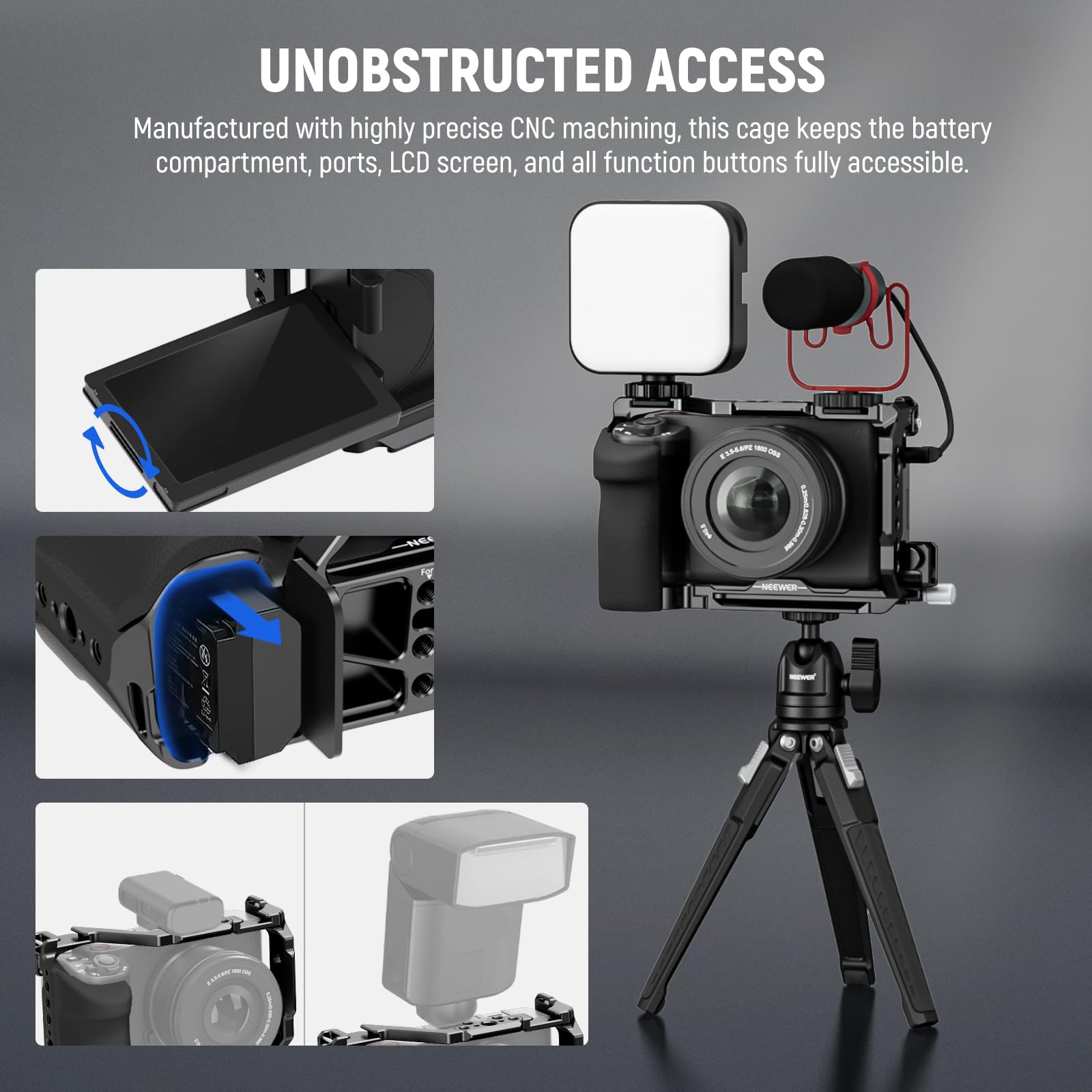 Amazon.com : NEEWER ZV-E1 Camera Cage with HDMI Cable Clamp Amazon.com : NEEWER ZV-E1 Camera Cage with HDMI Cable Clamp