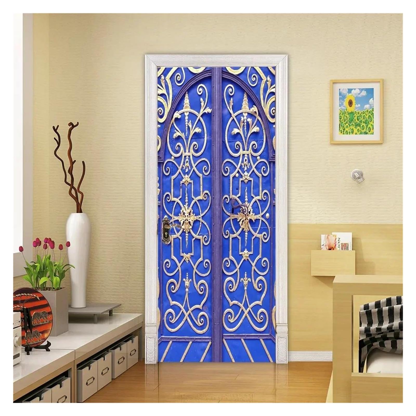 Sticker de porte 3D pour rénover facilement une chambre avec un vinyle rétro