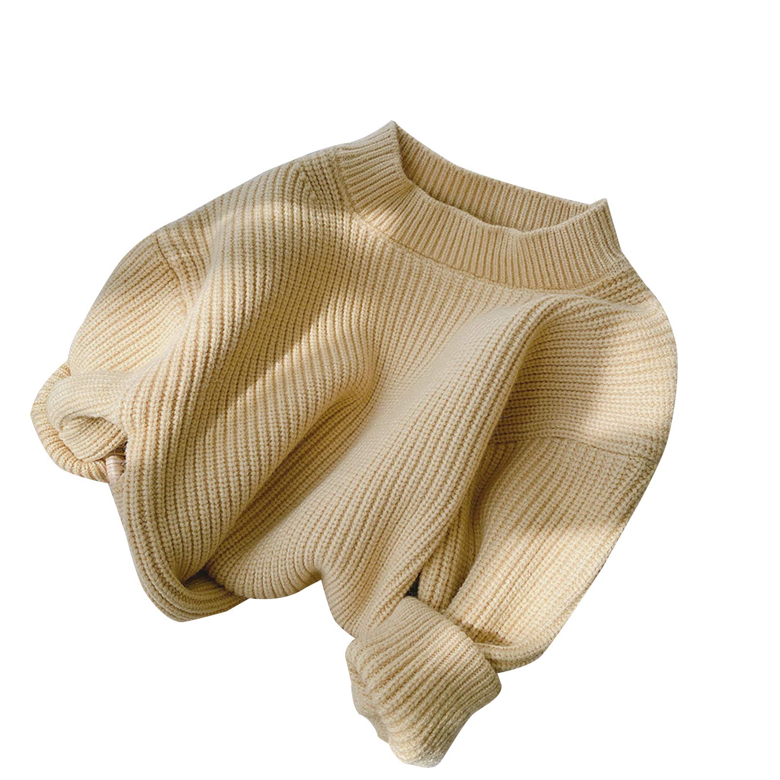 Infant Toddler Baby Girls Boys Knit Sweater Blouse Causal Warm Long Sleeve Pullover Top Fall Winter Clothes (B-Goose Yellow, 3-4T)